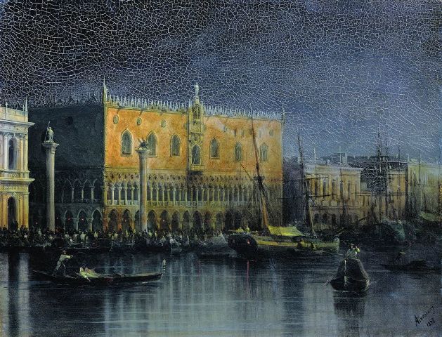 Дворец дожей в Венеции при луне 1878