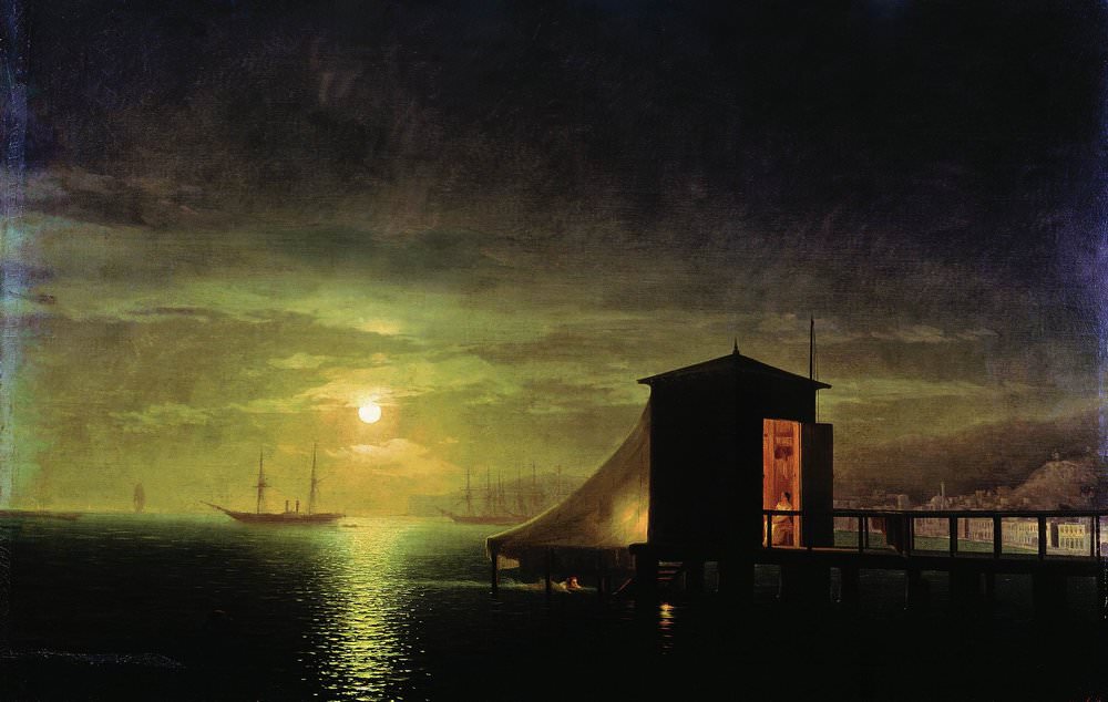 Лунная ночь. Купальня в Феодосии 1853