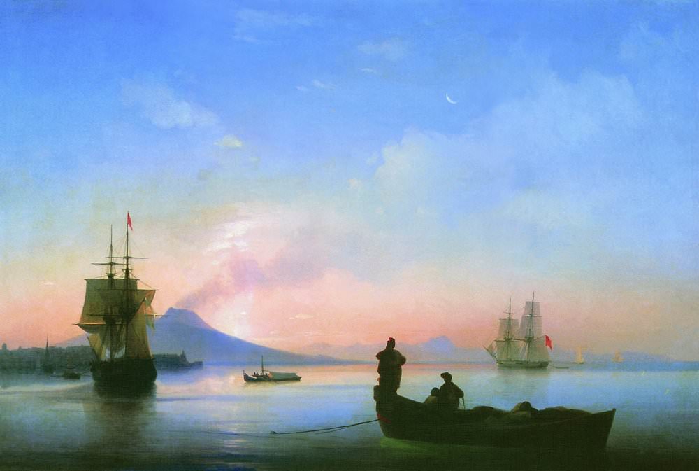 Репродукция картины 'Неаполитанский залив утром 1843' Айвазовский Иван Константинович. Купить