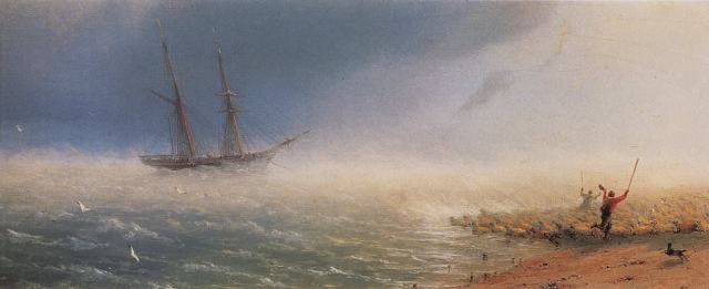 Овцы,загоняемые бурею в море 1855