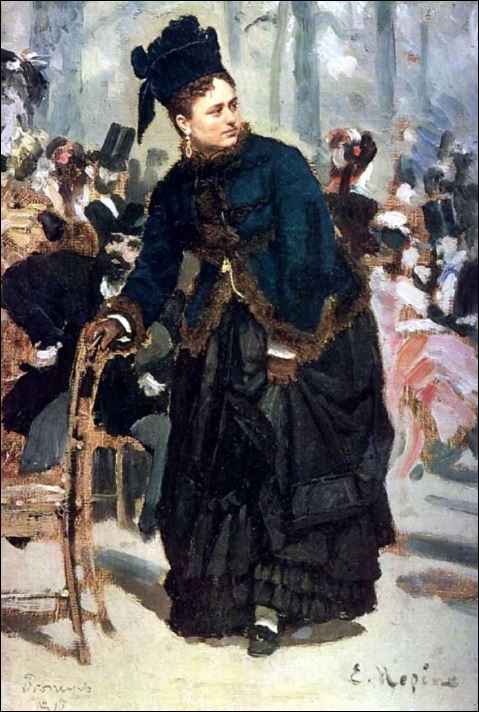 Дама опирающаяся на спинку стула. 1875