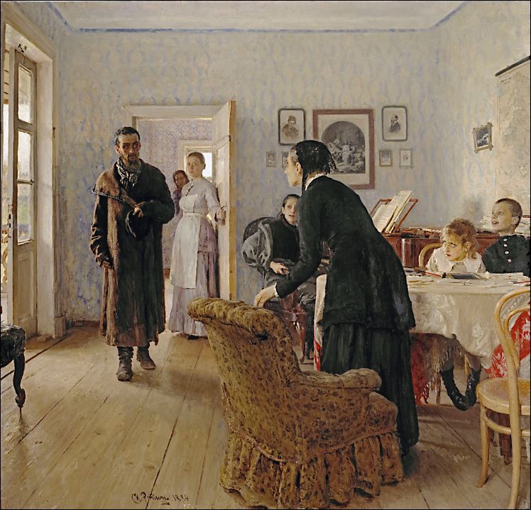 Репродукция картины 'Не ждали. 1884-1888' Репин Илья Ефимович. Купить