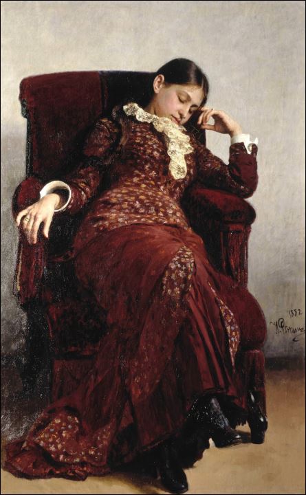Отдых. Портрет В.А.Репиной, жены художника 1882