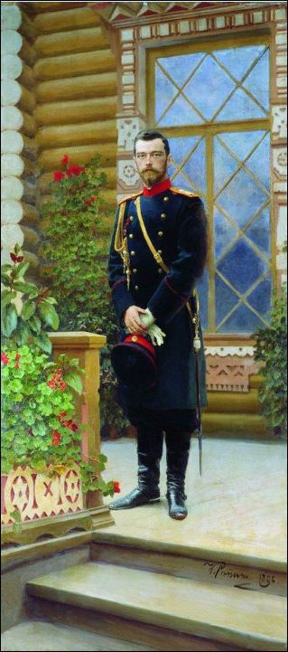 Портрет императора Николая II на крыльце. 1896