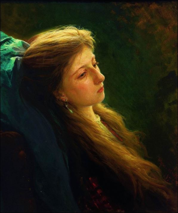 Девушка с распущенной косой. 1873