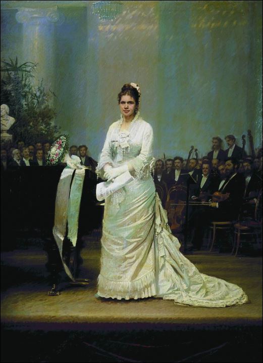 Портрет Елизаветы Андреевны Лавровской, на эстраде в Дворянском собрании. 1879