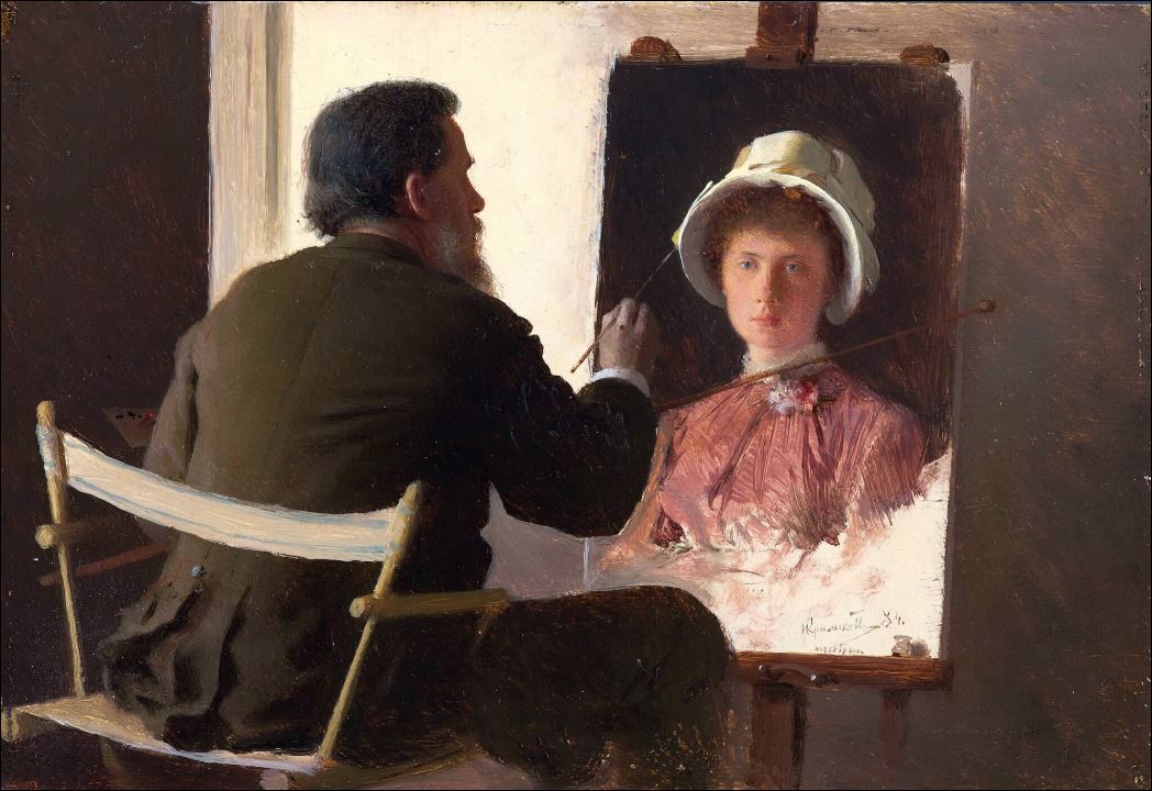 И.Н.Крамской, пишущий портрет своей дочери