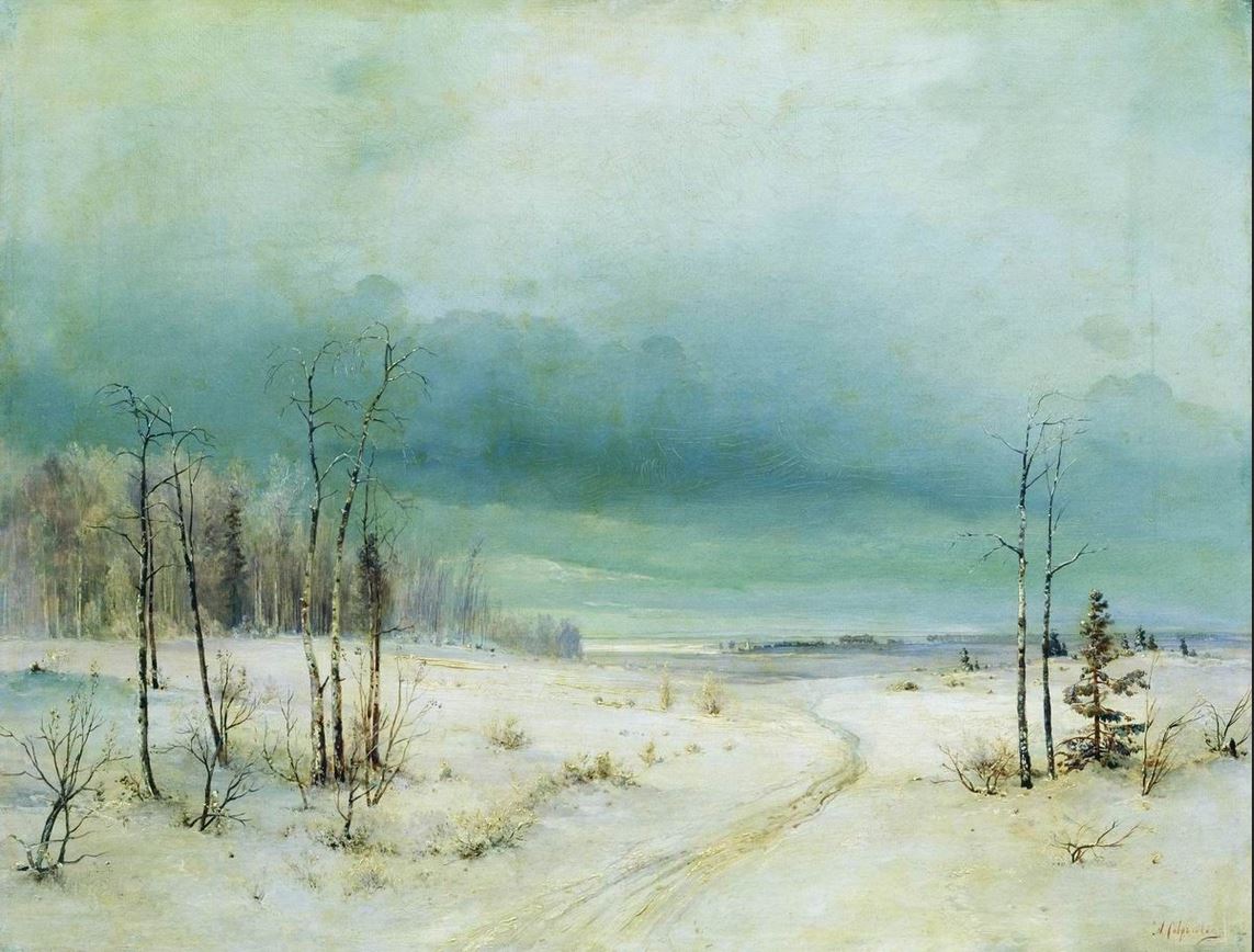 Репродукция картины 'Зима. 1870' Саврасов Алексей Кондратьевич. Купить