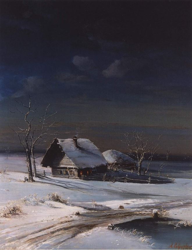 Репродукция картины 'Зимний пейзаж. 1870' Саврасов Алексей Кондратьевич. Купить