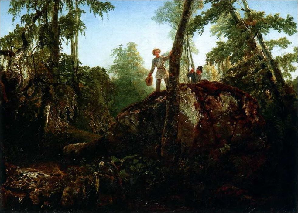Камень в лесу у Разлива. 1850