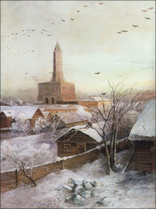 Репродукция картины 'Сухарева башня. 1872' Саврасов Алексей Кондратьевич. Купить