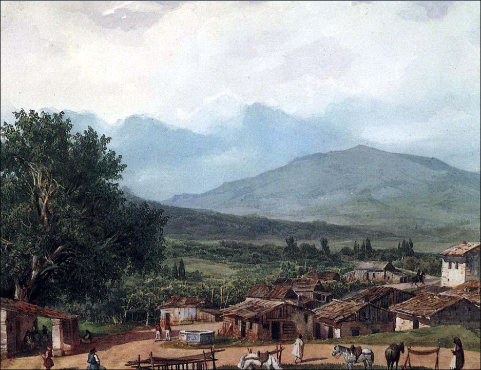 Деревня св. Рокка близ города Корфу. 1835