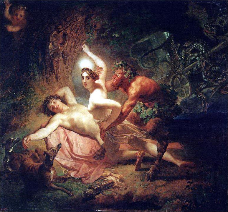 Диана, Эндимион и Сатир. 1849