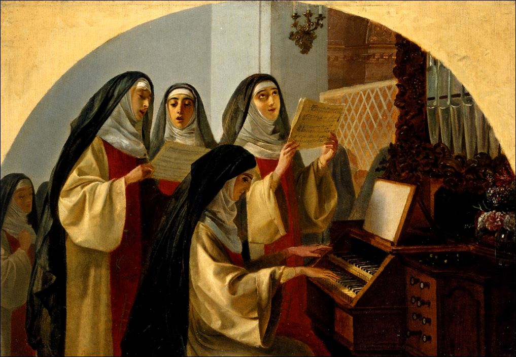 Монахини монастыря Святого Сердца в Риме, поющие у органа. 1849