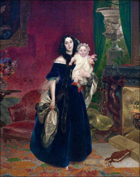 Портрет М.А.Бек с дочерью. 1840