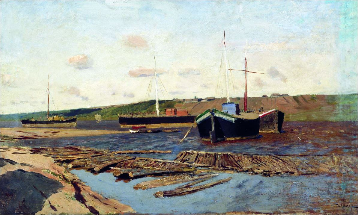 Волга. Баржи. 1890
