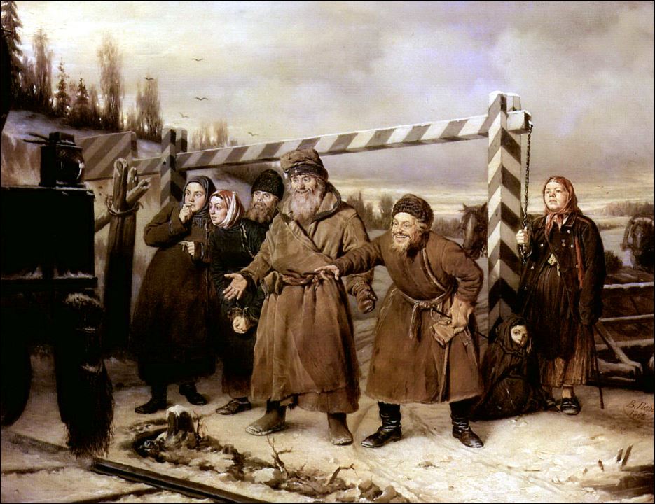 Репродукция картины 'На железной дороге. 1868' Перов Василий Григорьевич. Купить