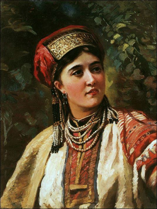 Девушка в национальном костюме. 1876