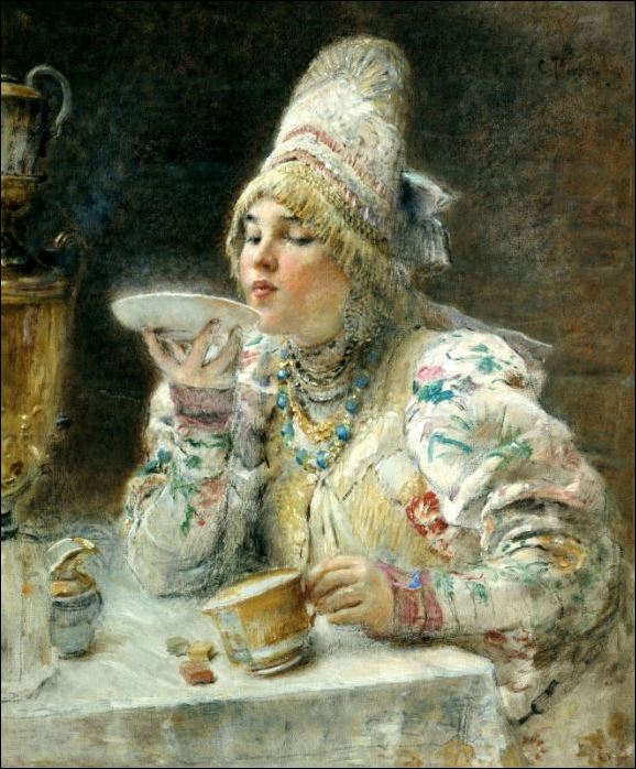 За чаем. 1914