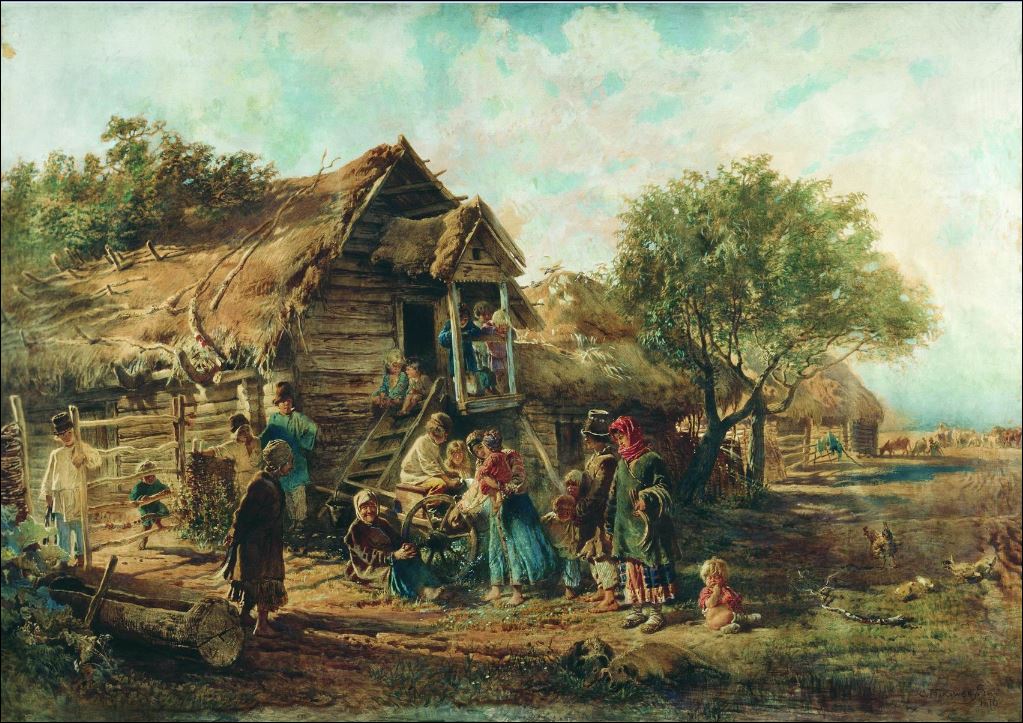 После базара. (Деревенская сцена). 1876