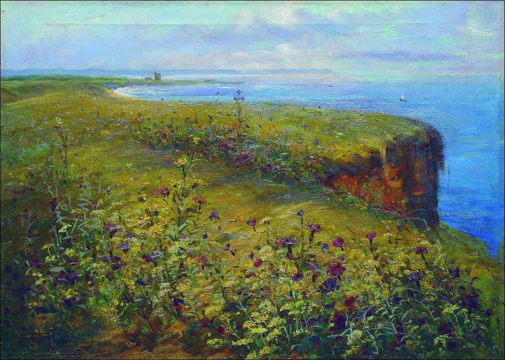 Репродукция картины 'Пейзаж. Море и цветы. 1890' Маковский Константин Егорович. Купить