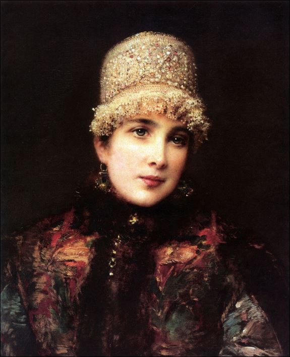 Русская красавица в кокошнике. 1890