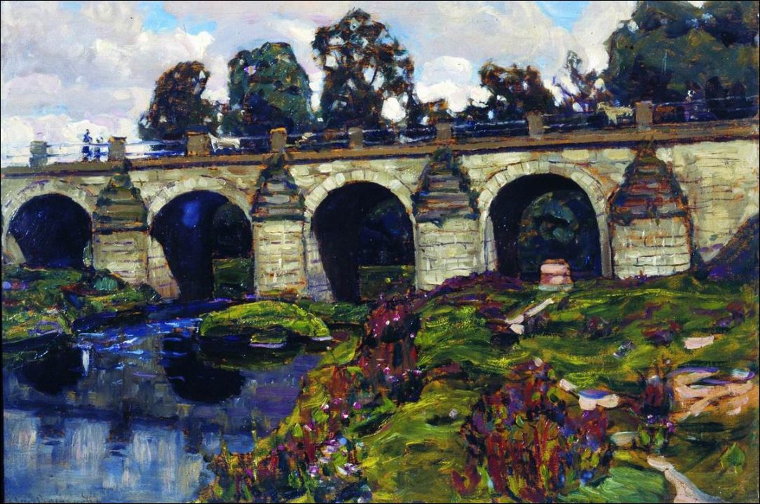 Дворцовый мост XVIII века через реку Яузу. Лефортово. 1920
