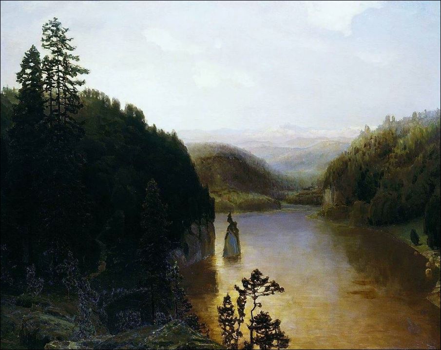Озеро в горной Башкирии. Урал. 1895
