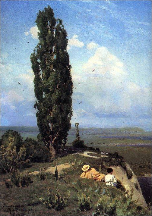 Репродукция картины 'Тополь. 1887' Васнецов Аполлинарий Михайлович. Купить