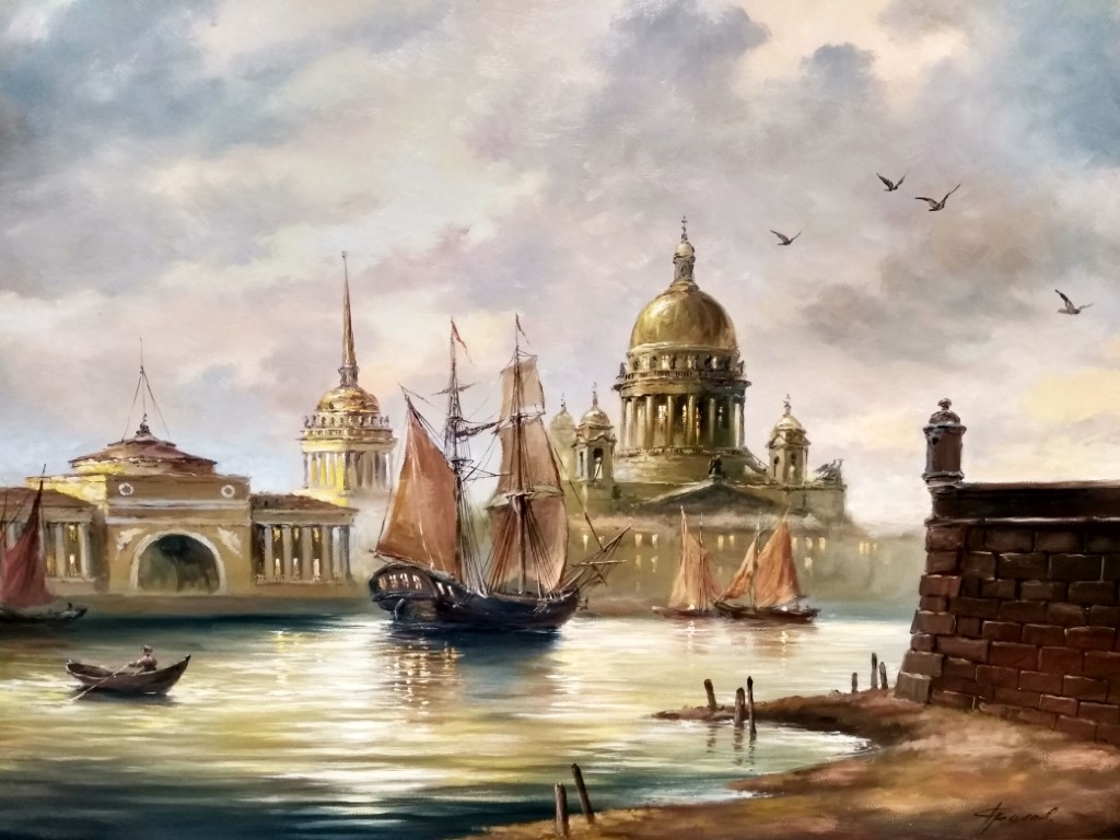 Петербург Старинный. Вид на Адмиралтейство