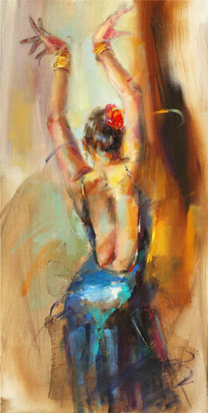 Репродукция картины 'Голубое фламенко' Разумовская Анна. Купить