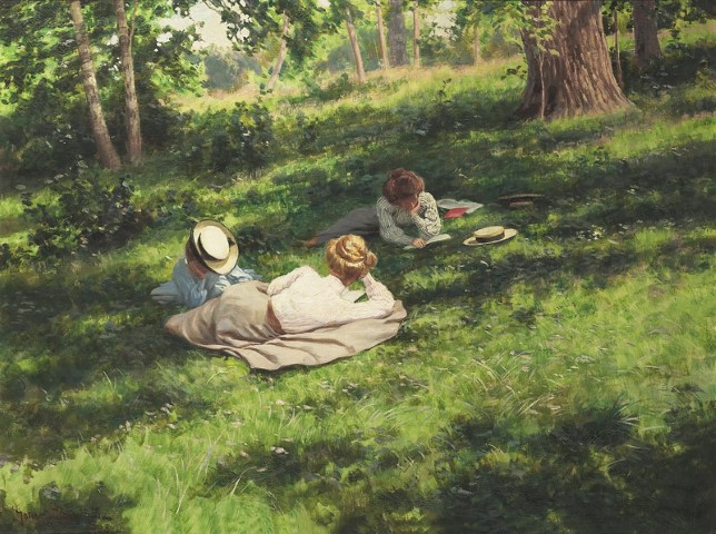 Три женщины, отдыхающие на природе