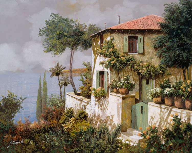 Репродукция картины 'Дом на побережье' Борелли Гвидо. Купить