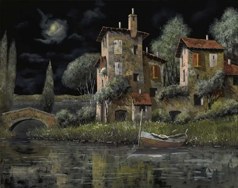 Репродукция картины 'Ночной пейзаж' Борелли Гвидо. Купить