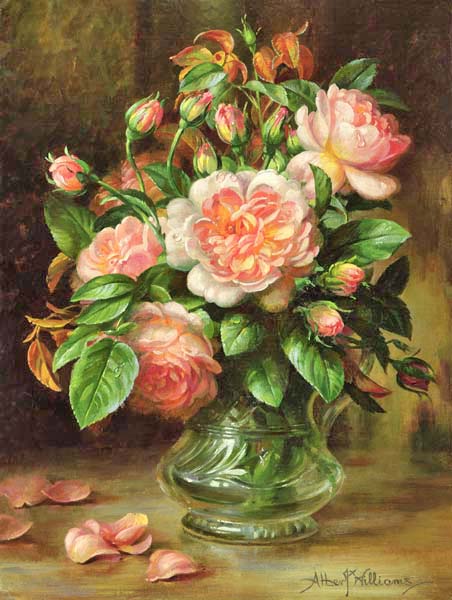 Элегантные розы в стеклянной вазе