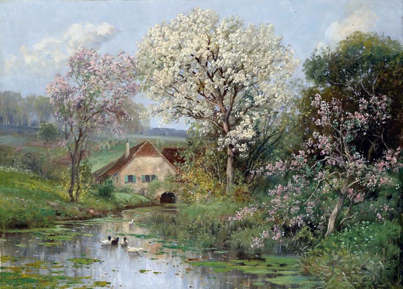 Репродукция картины 'Весна в Мюльбахе' Арнеггер Алоис. Купить