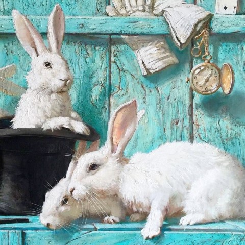 Репродукция картины 'Кролики' . Купить