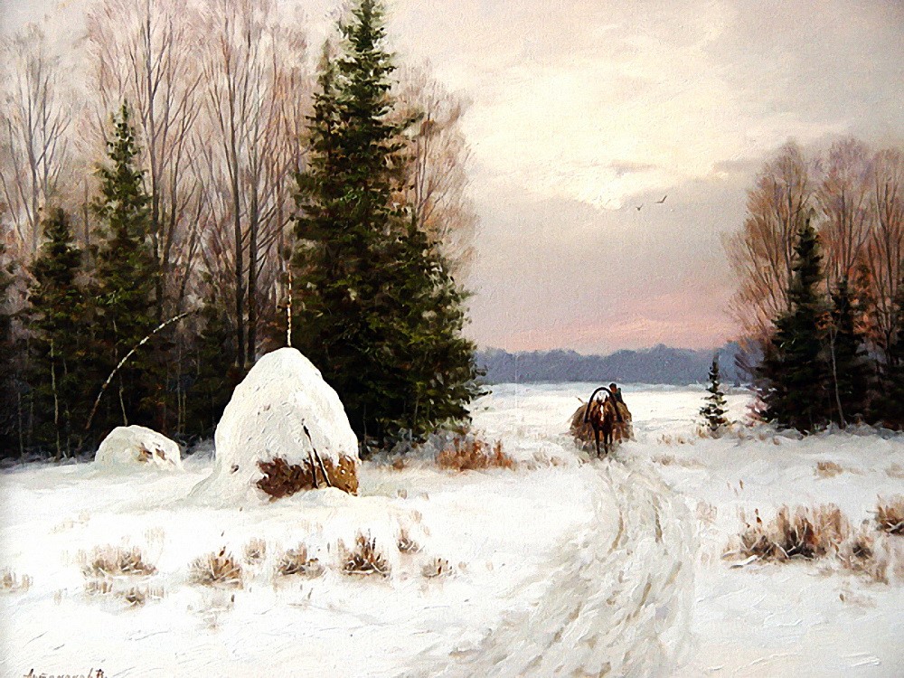 Репродукция картины 'Зимний пейзаж XVI' Артамонов Валерий Анатольевич. Купить
