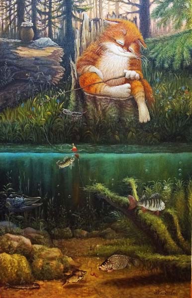 Репродукция картины 'Сонная рыбалка' Маскаев Александр Васильевич. Купить