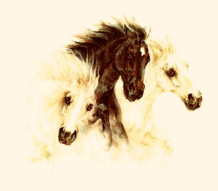 Репродукция картины 'Дикие кони' . Купить