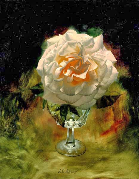 Репродукция картины 'Белая роза II' Антонов Алексей Николаевич. Купить