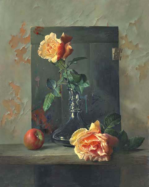 Натюрморт с розами в студии
