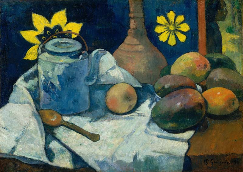 Репродукция картины 'Натюрморт с чайником и фруктами' Гоген Поль. Купить