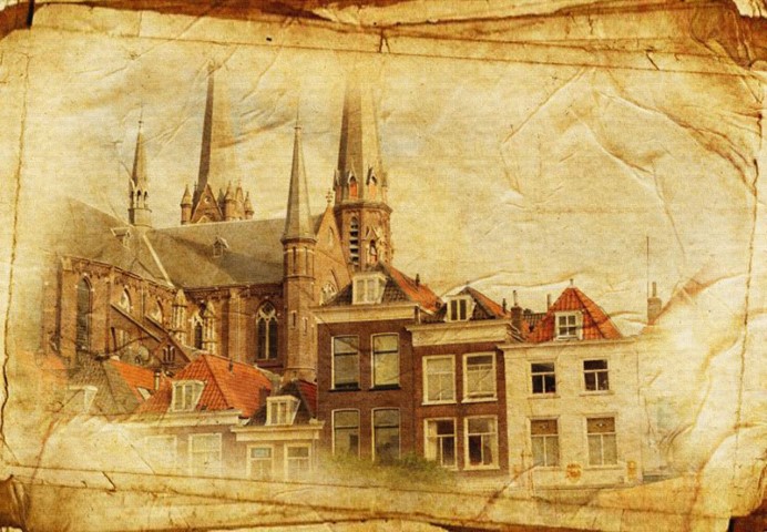 Вид старого Амстердама