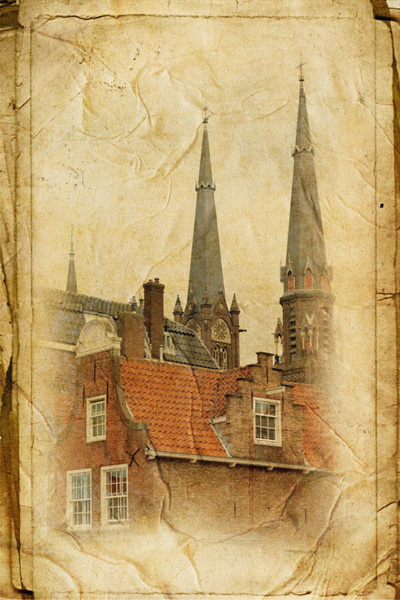 Репродукция картины 'Башни Амстердама' . Купить